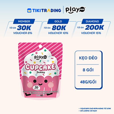 Hộp 8 Kẹo Dẻo Bánh Cupcake Playmore 48g