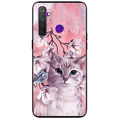 Ốp lưng dành cho Realme 6i mẫu Mèo Và Chim Hồng