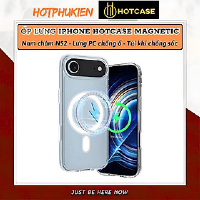 ốp lưng chống sốc sạc từ tính nam châm trong suốt cho iPhone 17 Pro Max / 17 Air / iP 17 Pro / 17 hiệu HOTCASE Magnetic N52 - Chống sốc 2m, túi khí ẩn 4 góc, chống va đập, độ trong full HD - Hàng nhập khẩu