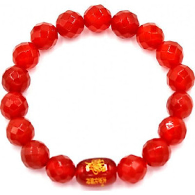 Vòng tay chuỗi hạt thạch anh đỏ 10 ly Thái tuế phù DTTH15