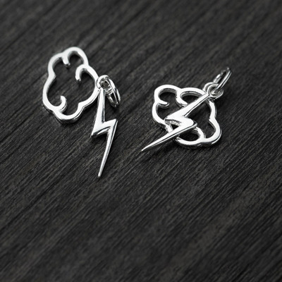 Combo 2 cái charm bạc hình đám mây sét treo - Ngọc Quý Gemstones