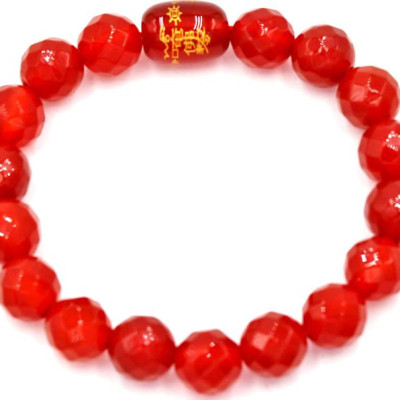 Vòng tay chuỗi hạt thạch anh đỏ 10 ly Thái tuế phù DTTH15