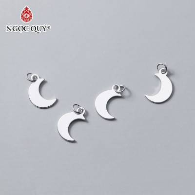 Combo 6 cái charm bạc trắng hình ông trăng treo - Ngọc Quý Gemstones
