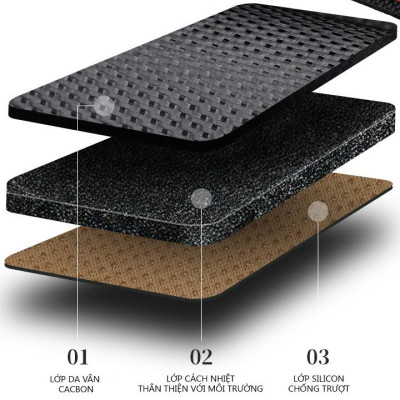 Thảm taplo ô tô Fortuner (2016 - 2019) loại da vân cacbon chống nắng, chống nứt vỡ taplo, thảm taplo Toyota Fortuner