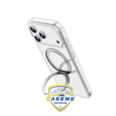 Ốp Lưng Wi wu IShield Ultra MCC-201 Cho iPhone 17, iPhone Air, iPhone 17 Pro, iPhone 17 Pro Max – Trong Suốt, Chống Sốc, Nam Châm, Giá Đỡ 360°  - Hàng Chính Hãng