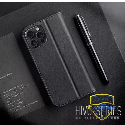 Bao da dạng ví dành cho iPhone 16 Pro Max, iPhone 16 Pro, iPhone 16 Plus, iPhone 16 hiệu Dux Ducis Hivo bảo vệ camera, có ví cải thẻ, chân dựng, chống sốc cao cấp - Hàng chính hãng.