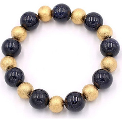 Vòng chuỗi đeo tay - đá lam sa 12 ly VLSHVM1 - vòng đeo tay phong thủy, mang giá trị thẩm mỹ