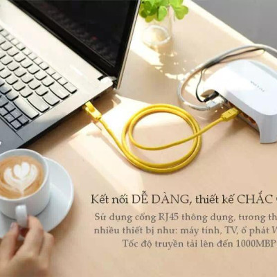 Ugreen UG30641NW103TK 8M màu Vàng Cáp mạng LAN CAT5E UPT - HÀNG CHÍNH HÃNG