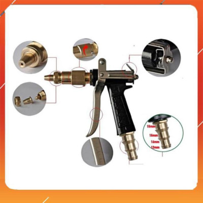 Vòi Xịt️Bộ dây vòi xịt nước rửa xe, tưới cây , tăng áp 3 lần, loại 20m 206236 đầu đồng, đai, nối vòi vàng