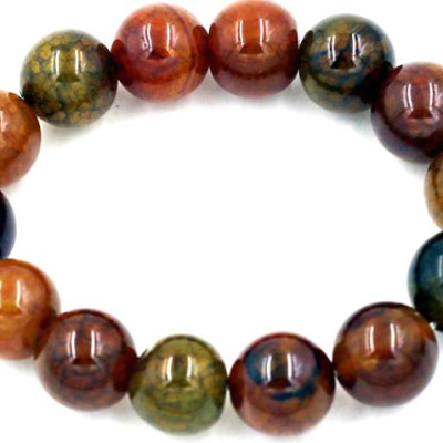 Vòng tay chuỗi hạt đá vân rồng 14 ly 14 hạt 196mm