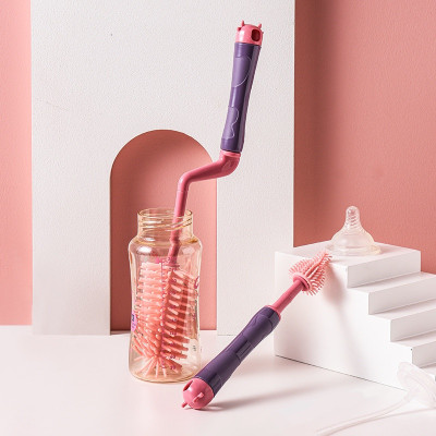 Bộ Cọ Rửa Bình Sữa Bình Nước Cao Cấp Tay Cằm Xoay 360 độ, Cọ Núm Ti, Cọ Rửa Ống Hút