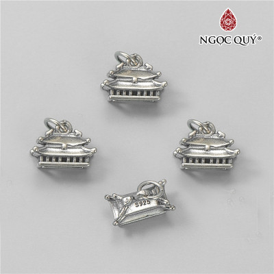 Charm bạc treo hình ngôi chùa - Ngọc Quý Gemstones
