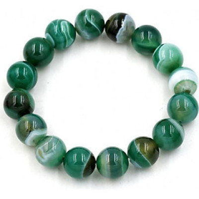 Vòng tay chuỗi hạt thạch anh xanh sọc 12 ly