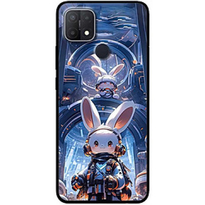 Ốp lưng cho Oppo A15 - A15s - Oppo A35 4G - A17 - A17K - Oppo A57 - A95 5G - Thỏ Trắng Hành Tinh - Hàng Chính Hãng