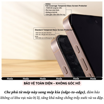 Kính cường lực màn hình cao cấp cho iPhone 16 Pro Max/ iP 16 Pro hiệu HODA 3D Full Glue DLC siêu cứng Mohs cấp 7 Diamond Like Carbon - Nano Chống Bẩn, Trong Suốt Crystal Clear, Tăng Cường Gấp Đôi, Bảo Vệ Loa, Độ Truyền Sáng 80% - Hàng nhập khẩu