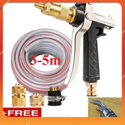 ️Evoucher Bộ dây vòi xịt nước rửa xe, tưới cây ,tăng áp 3 lần,loại 3m,5m 206236 đầu đồng,cút đồng,nối đồng+  mở chai