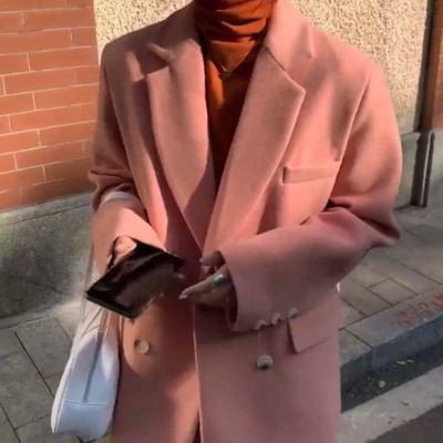 Áo dạ nữ dáng dài rộng phong cách retro - Hàng cao cấp