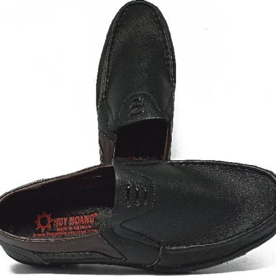 Giày tây nam Huy Hoàng da bò cao cấp màu đen HT7782