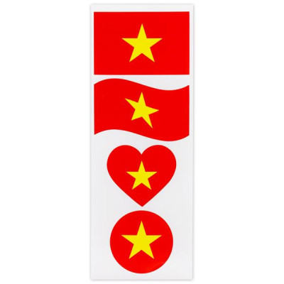 Bộ 4 Sticker Hình Lá Cờ Việt Nam - HFP 9