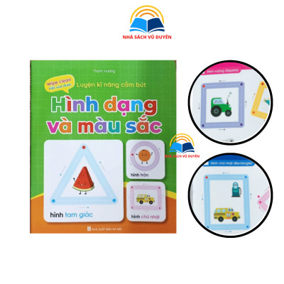 Sách Bộ vở luyện viết không sợ sai Wipe clean xóa được (5 cuốn), tặng kèm 2 bút lông xóa được