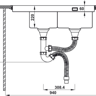 Chậu rửa chén inox Hafele  HS21-SSD2S90M