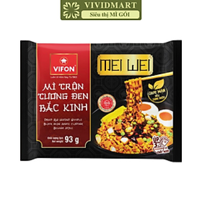 VIFON - Mì trộn Mei Wei hương vị tương đen Bắc Kinh, mì trộn Mei Wei ăn liền, mì trộn MeiWei, mì trộn Vifon (93g/gói)