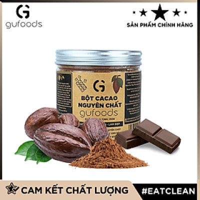 Bột cacao nguyên chất GUfoods - Thành phần tự nhiên, Không pha trộn, Eat clean, Pha chế healthy, Làm đẹp (hũ 150g)