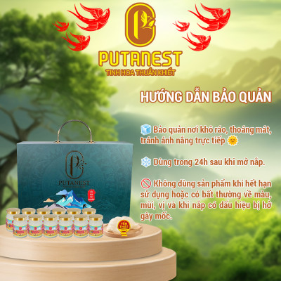 Yến chưng Kids PUTANEST hộp quà tặng cao cấp 12 hũ 70ml tăng đề kháng ăn ngủ ngon bé khỏe mạnh