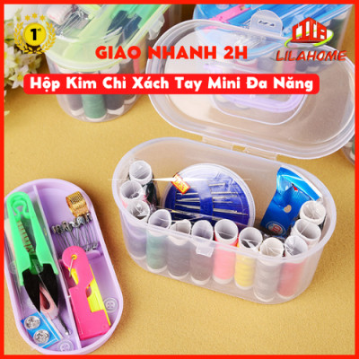 Hộp Kim Chỉ May Vá Quần Áo Xách Tay Mini Đa Năng - Hàng Chính Hãng