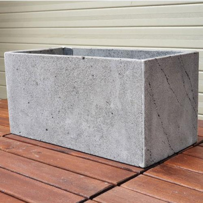 Chậu trồng cây, chậu cây hình chữ nhật Dài 40cmxR20xC20cm chất liệu đá tự nhiên màu xám đẹp bền 5-10 năm, chậu trồng cây treo tường, Chậu trồng cây đá ong xám, chậu hoa treo tường