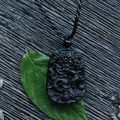 Mặt Rồng Đá Obsidian Ngọc Quý Gemstones GA186