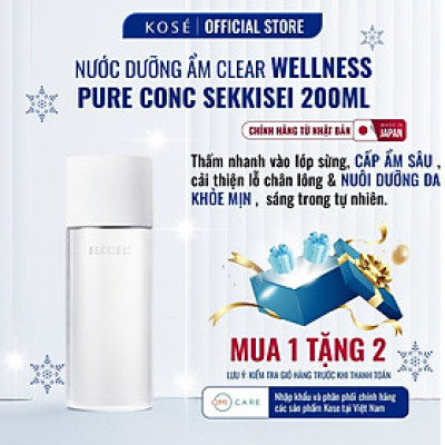 Nước Dưỡng Ẩm Cấp Ẩm, Làm Dịu & Hỗ Trợ Bảo Vệ Da Nhạy Cảm Sekkisei Clear Wellness Pure Conc Kose Nhật Bản 200ml