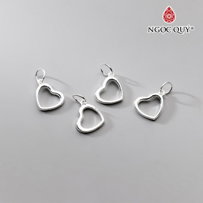 Charm bạc treo hình trái tim rỗng - Ngọc Quý Gemstones
