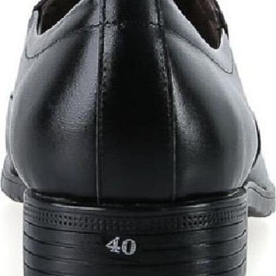 Giày nam Huy Hoàng da bò vân đà điểu màu đen HT7795