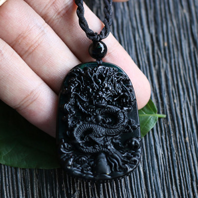 Mặt Rồng Đá Obsidian Ngọc Quý Gemstones GA186
