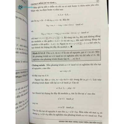 Sách Bài giảng số học dành cho học sinh, giáo viên chuyên toán - Dương Thái Bảo