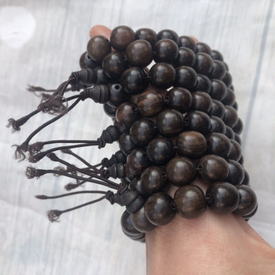 Vòng tay Mun sọc đen gỗ nhập khẩu Núm Hồ Lô (BH682) Đem lại May Mắn - Tài Lộc - Bracelet of HAHANCO