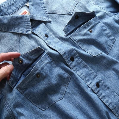 Áo sơ mi denim wax nhẹ cực bụi_nam tính