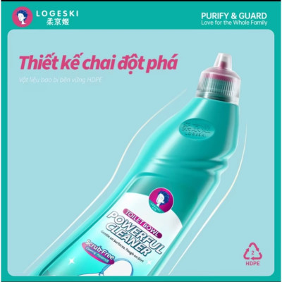 nước tẩy bồn cầu LOGESKI 500ml sạch không cần chà với công thức kiềm khử trùng và khử mùi siêu sạch