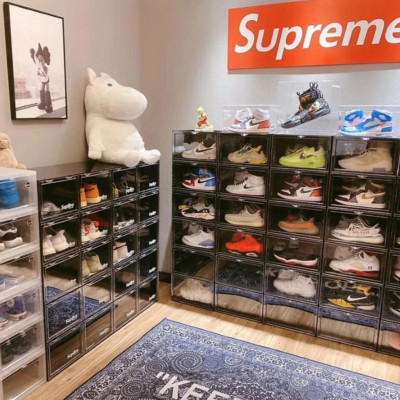 Combo 5 Hộp Đựng Giày Nhựa Cứng Cao Cấp Size Lớn Cửa Nam Châm Lắp Ráp Tiện Lợi