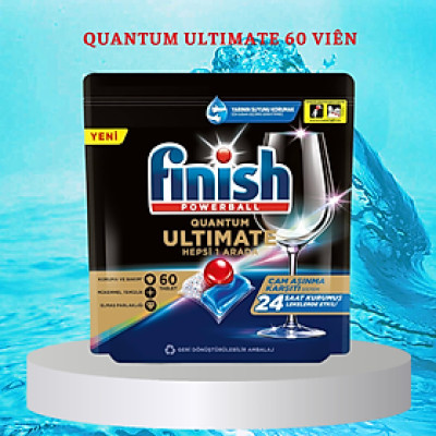 Túi 72 viên rửa chén Finish Quantum Max Dishwasher Tablets Sparkle