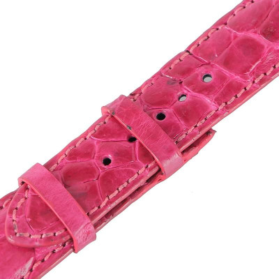 Dây đồng hồ Huy Hoàng da cá sấu màu hồng HC8254