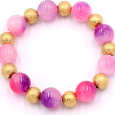 Vòng tay chuỗi hạt - đá thạch anh hồng tím 12 ly VTAHIHVM1 - hợp mệnh Hỏa, mệnh Thổ