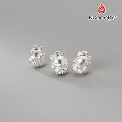 Charm bạc treo hồ ly 9 đuôi - Ngọc Quý Gemstones
