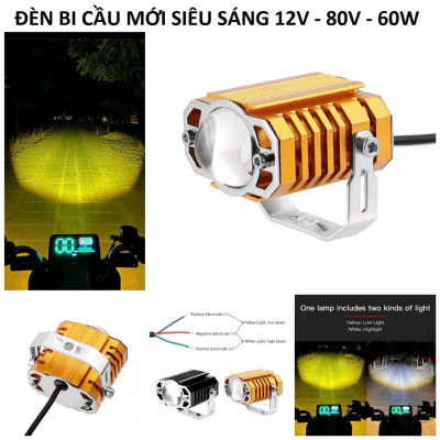 Đèn Trợ Sáng Motofish Bi Cầu Lắp Xe Máy Ô Tô Siêu Sáng – Cực Bền, Chống Nước Hiệu Quả