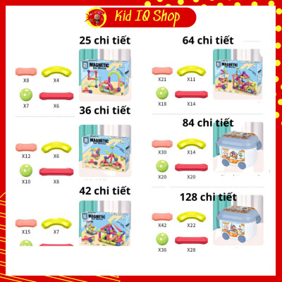 Đồ chơi giáo dục sớm cho bé nam châm xếp ghép hình thông minh 25 64 chi tiết giúp bé phát triển tư duy logic Kid IQ