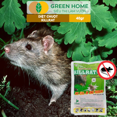 Thuốc Diệt Chuột Greenhome, Killrat, Bao 40gr, Thế Hệ Mới, Hiệu Quả, Diệt Cả Đàn, Giúp Nhà Sạch Sẽ, Bảo Vệ Vườn