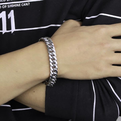 Vòng tay nam - Lắc tay nam titan kiểu lặc đôi titan cao cấp khóa bộ cao cấp inox trangsucpt PTLTNA15