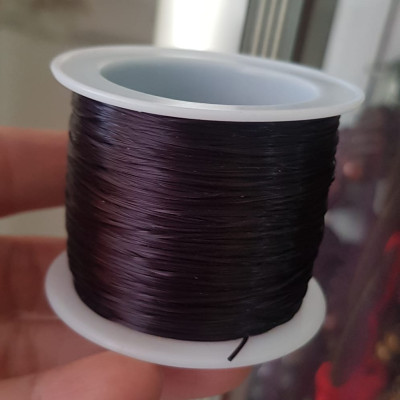 Cuộn Dây Thun CO GIÃN màu Đen xỏ vòng hạt chuỗi Dây này là dây thun chuyên xỏ vòng chuỗi màu Đen, có đủ màu Anh Chị đang đeo chuỗi muốn thay dây khác cho vòng thì đặt cuộn Thun chỉ này nhé