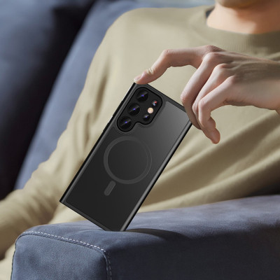 Ốp lưng nhám sạc từ tính cho Samsung Galaxy S23 Ultra hiệu Likgus PC Ultra-thin Frosted Magnetic Case - mặt lưng nhám mờ chống bám bẩn, gờ bảo vệ Camera 0.5mm - Hàng nhập khẩu